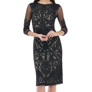 NWT JS Collections Black Soutache Lace Dress